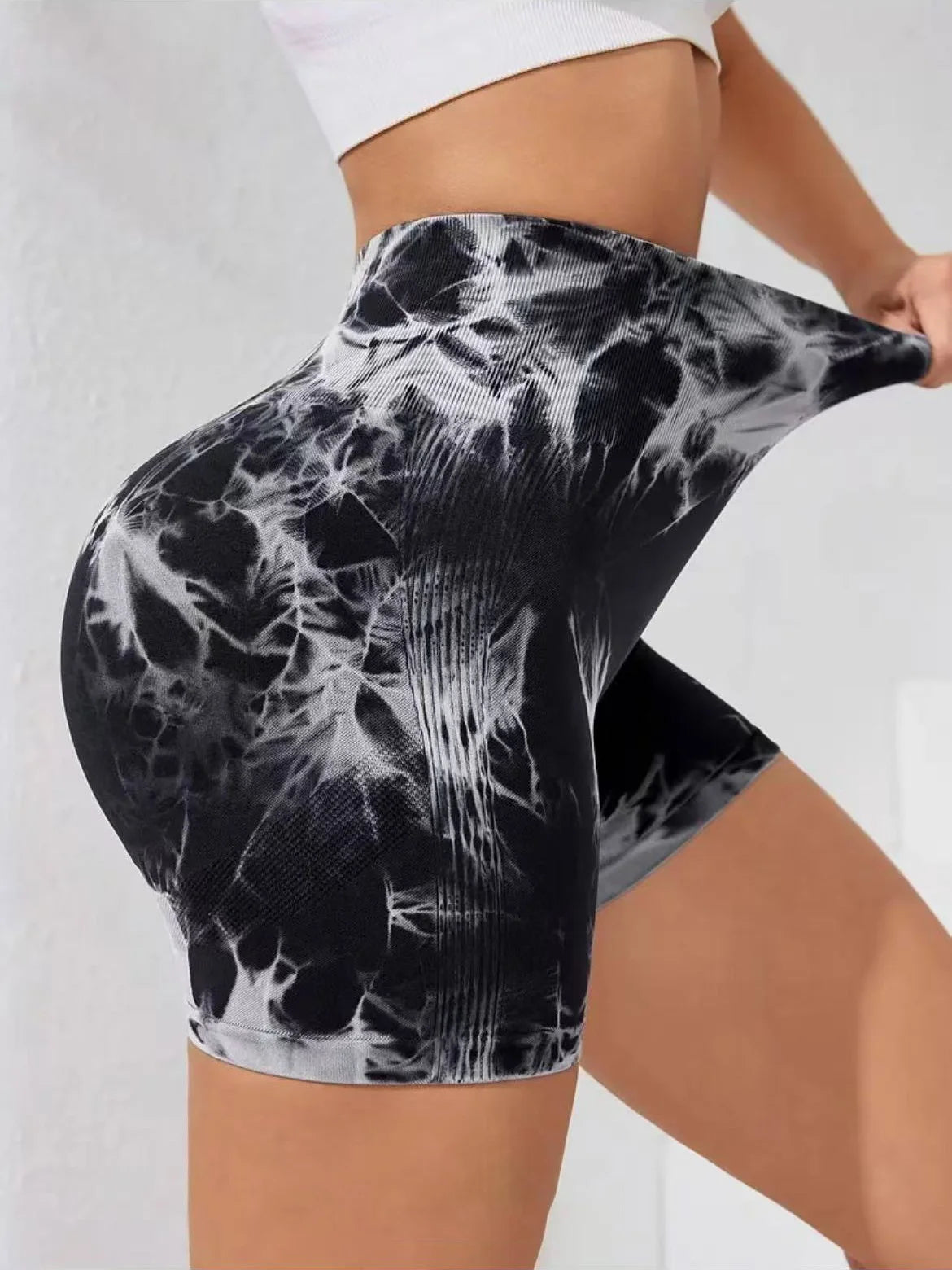 Women's Tie-Dye High Waisted Hip Lift Yoga Shorts