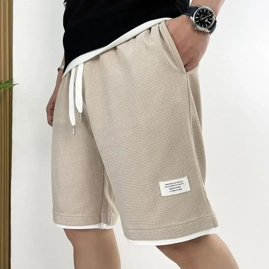 Man Short Pants Elastic Long Drawstring Shorts for Men