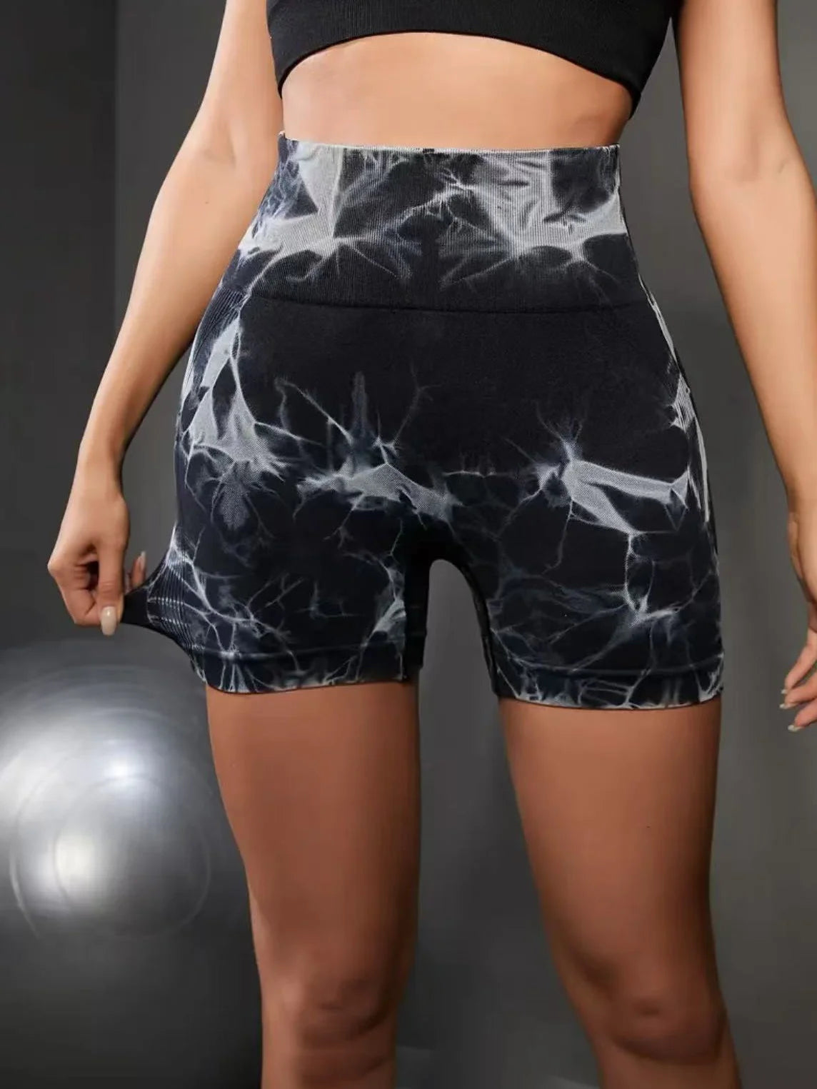 Women's Tie-Dye High Waisted Hip Lift Yoga Shorts