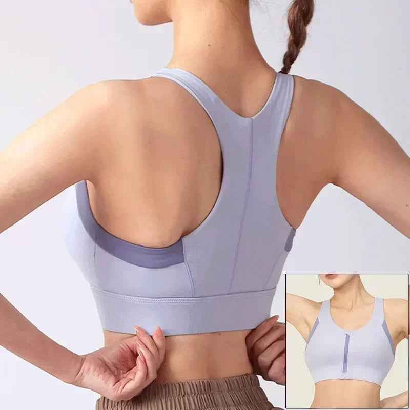 Cloud Hide Front Zipper Sports Bra