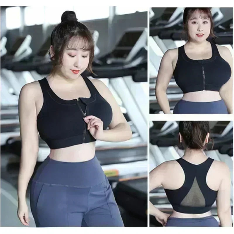 Cloud Hide Front Zipper Sports Bra