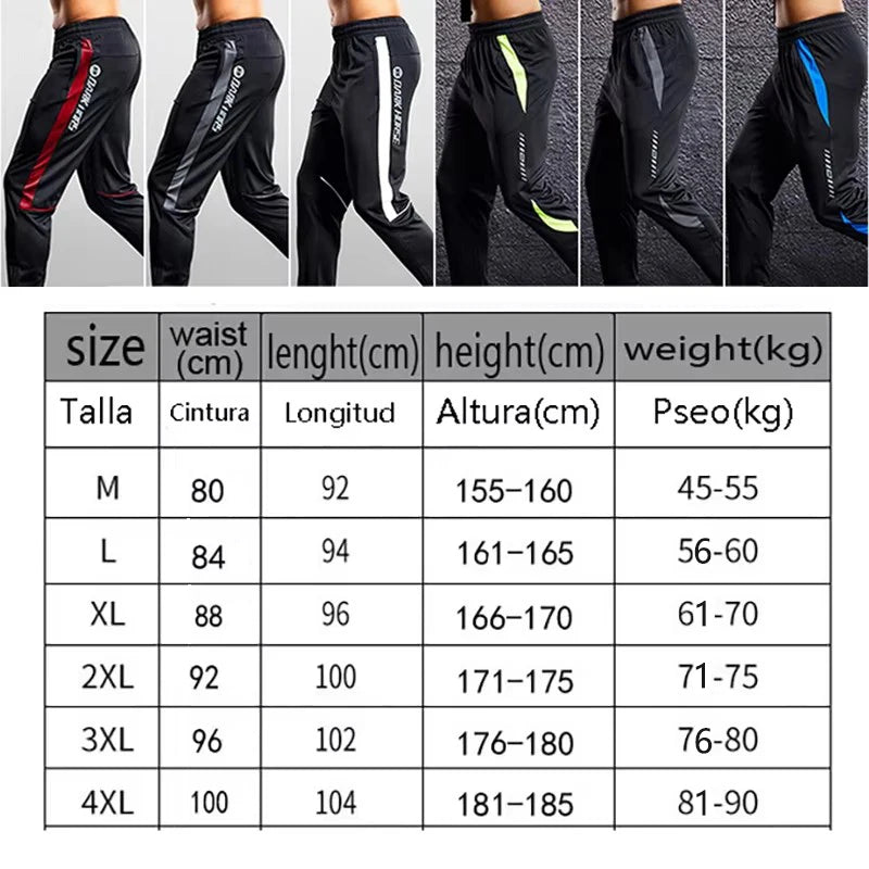 Men Sport Pants Running Pants With Zipper Pockets