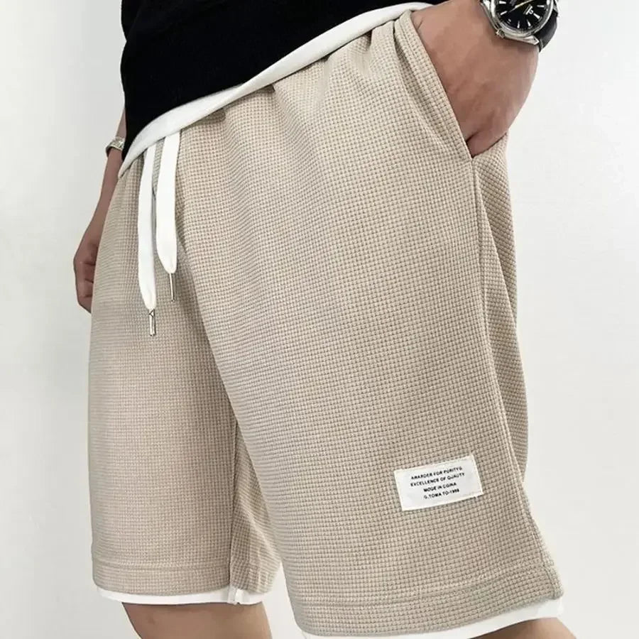 Man Short Pants Elastic Long Drawstring Shorts for Men