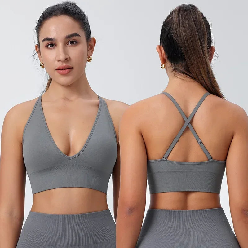 WANAYOU Adjustable Shoulder Straps Sports Bra
