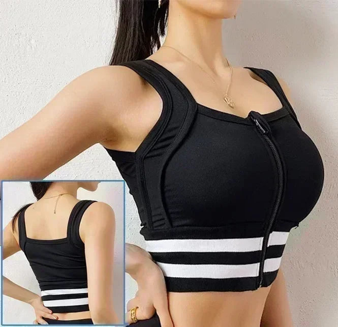 Cloud Hide Front Zipper Sports Bra