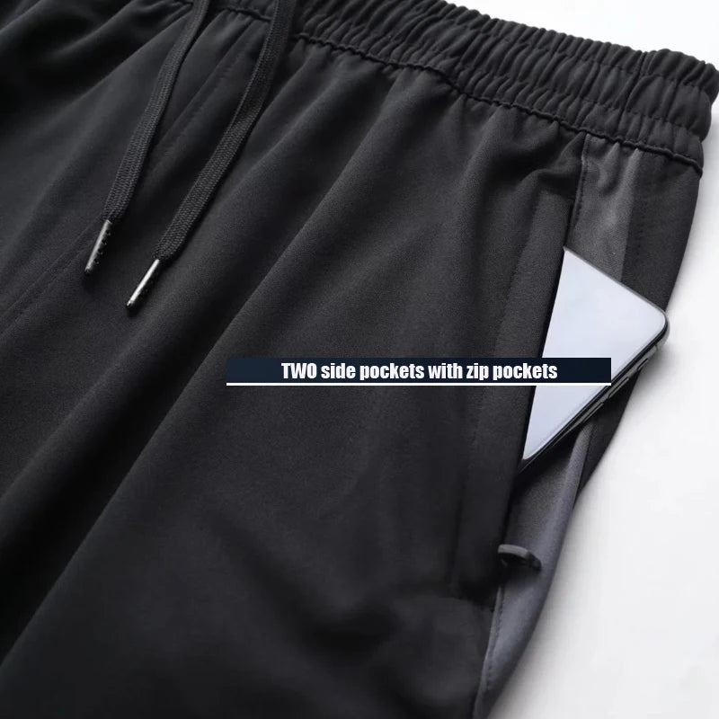 Men Sport Pants Running Pants With Zipper Pockets