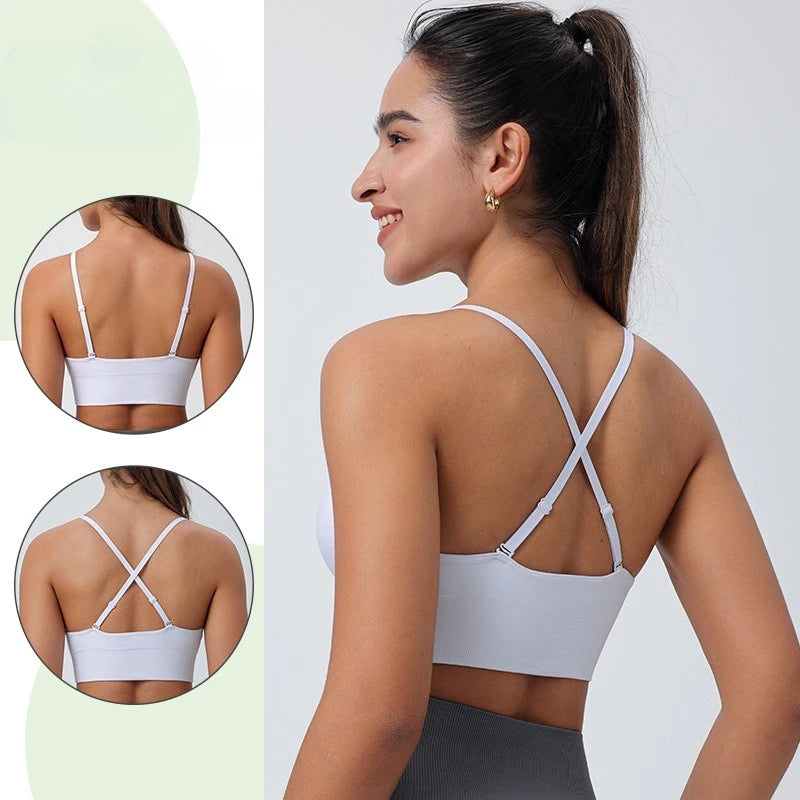 WANAYOU Adjustable Shoulder Straps Sports Bra