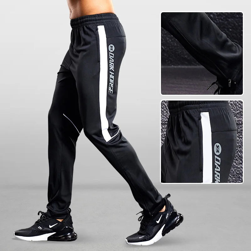 Men Sport Pants Running Pants With Zipper Pockets