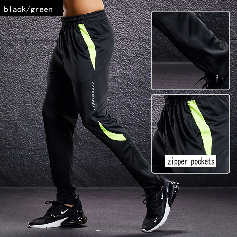 Men Sport Pants Running Pants With Zipper Pockets