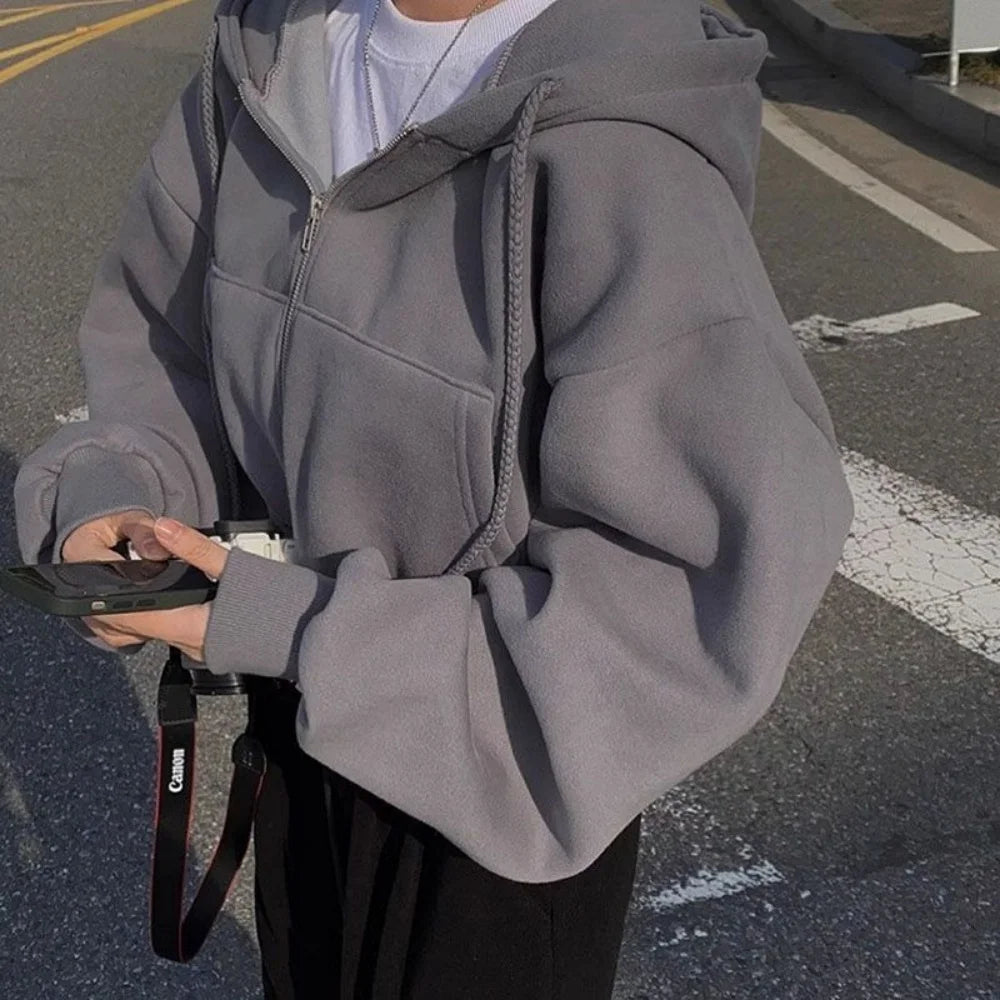 Harajuku Hood Zipper Jackets