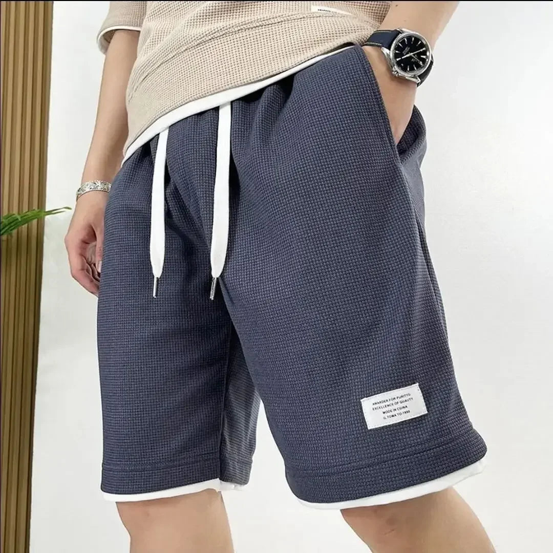Man Short Pants Elastic Long Drawstring Shorts for Men