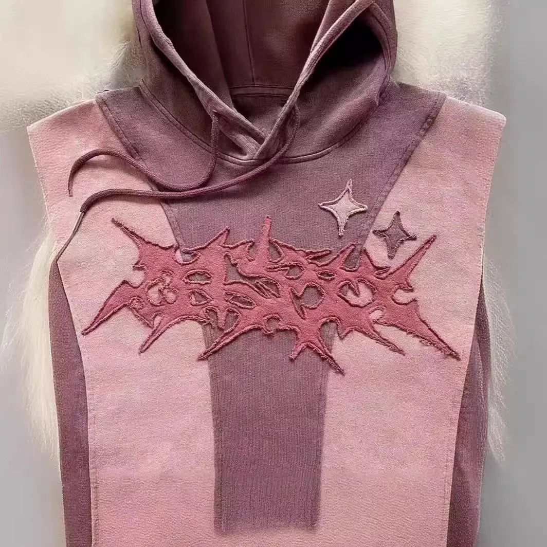 American Harajuku Street Style Star Embroidered Hoodie