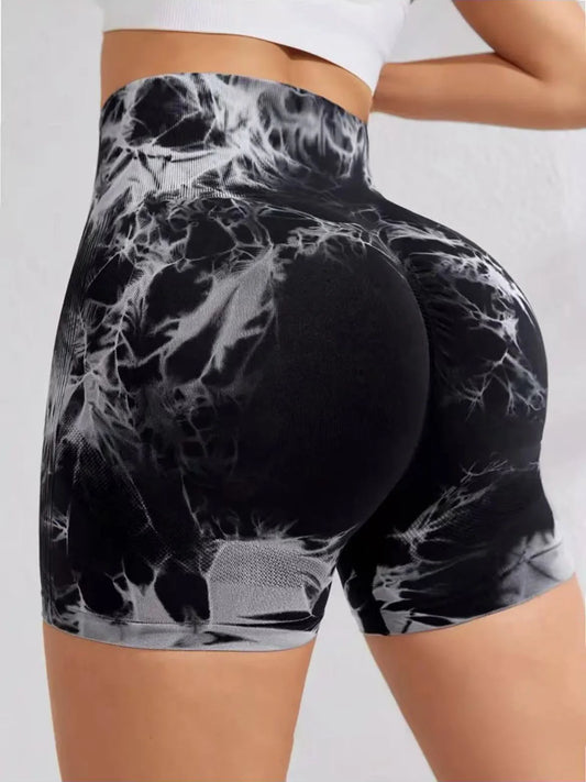 Women's Tie-Dye High Waisted Hip Lift Yoga Shorts