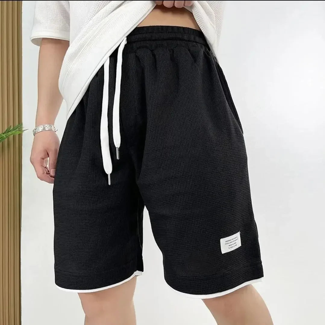 Man Short Pants Elastic Long Drawstring Shorts for Men
