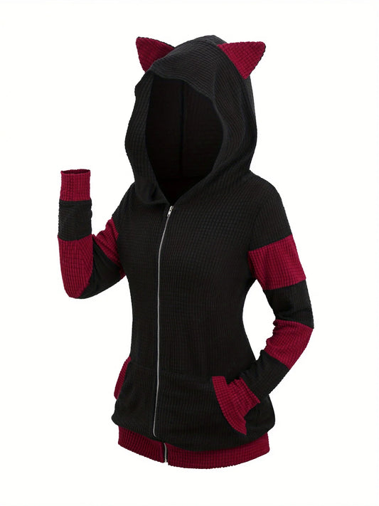 European and American fashion hoodie women's new thick cat ears