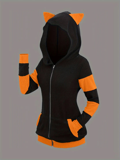 European and American fashion hoodie women's new thick cat ears
