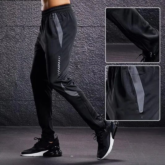 Men Sport Pants Running Pants With Zipper Pockets