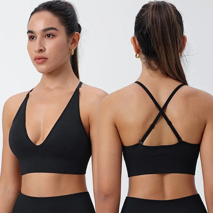 WANAYOU Adjustable Shoulder Straps Sports Bra