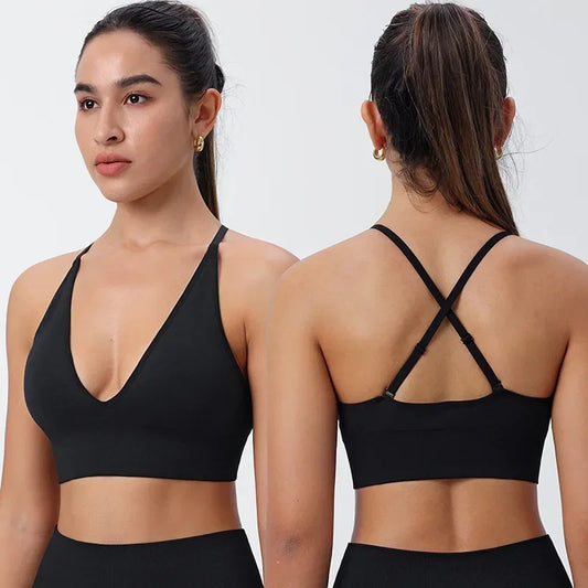WANAYOU Adjustable Shoulder Straps Sports Bra