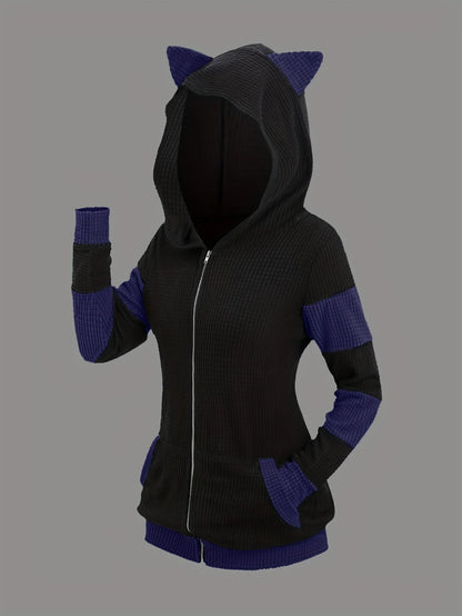 European and American fashion hoodie women's new thick cat ears