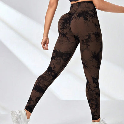 Women Tie Dyed Print Yoga Pants