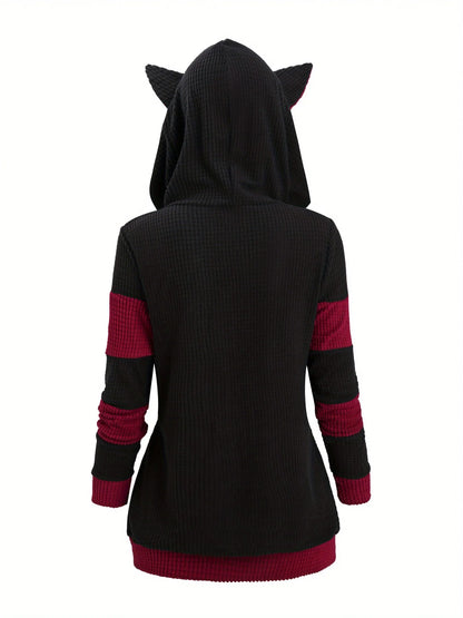 European and American fashion hoodie women's new thick cat ears