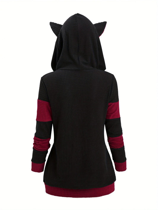 European and American fashion hoodie women's new thick cat ears
