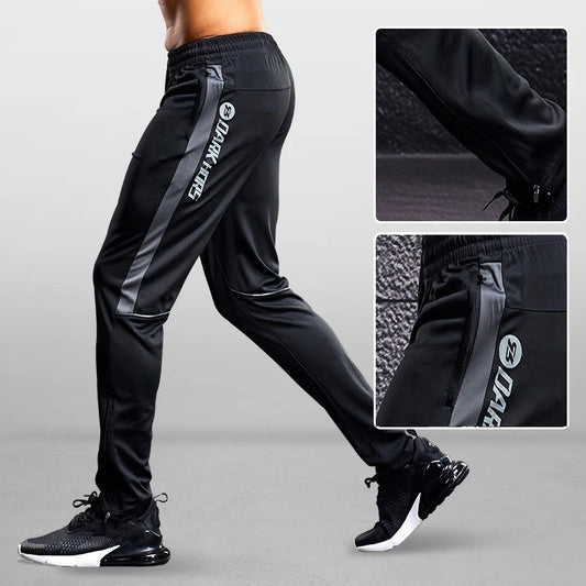 Men Sport Pants Running Pants With Zipper Pockets