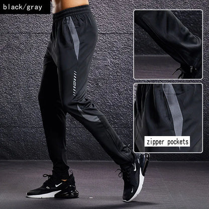 Men Sport Pants Running Pants With Zipper Pockets