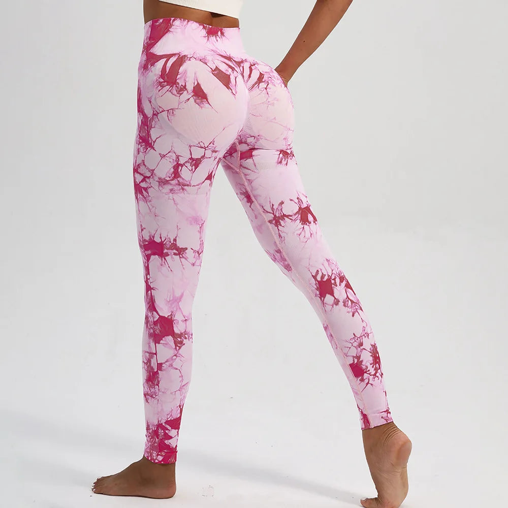 Women Tie Dyed Print Yoga Pants