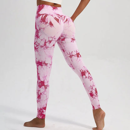 Women Tie Dyed Print Yoga Pants