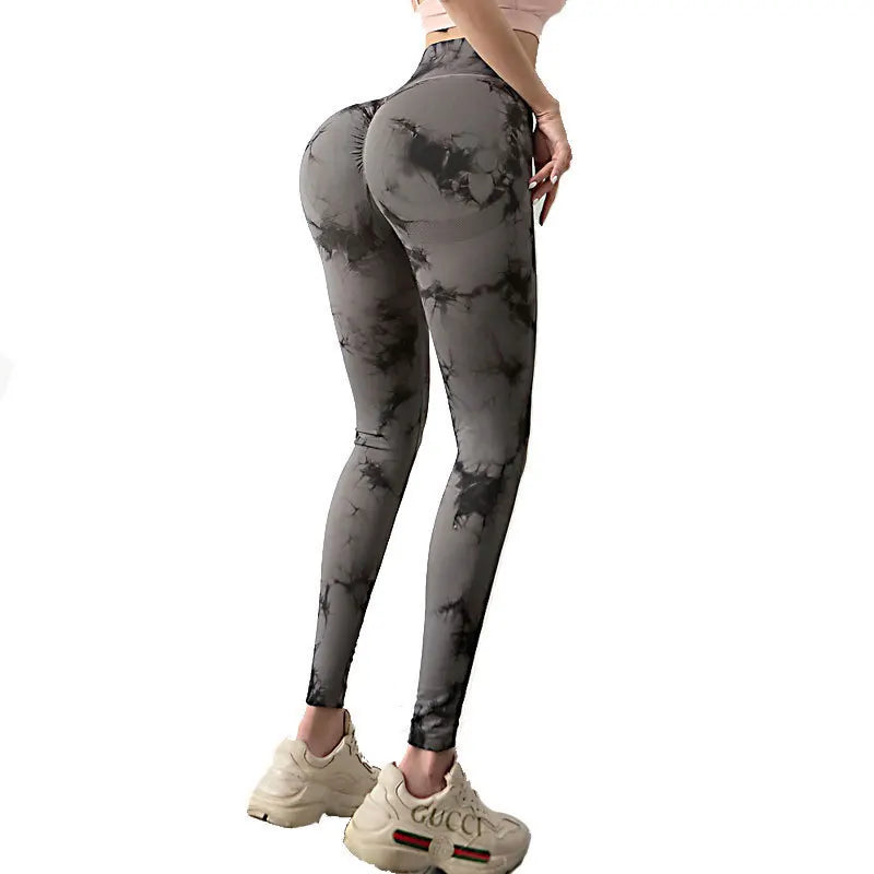 Women Tie Dyed Print Yoga Pants