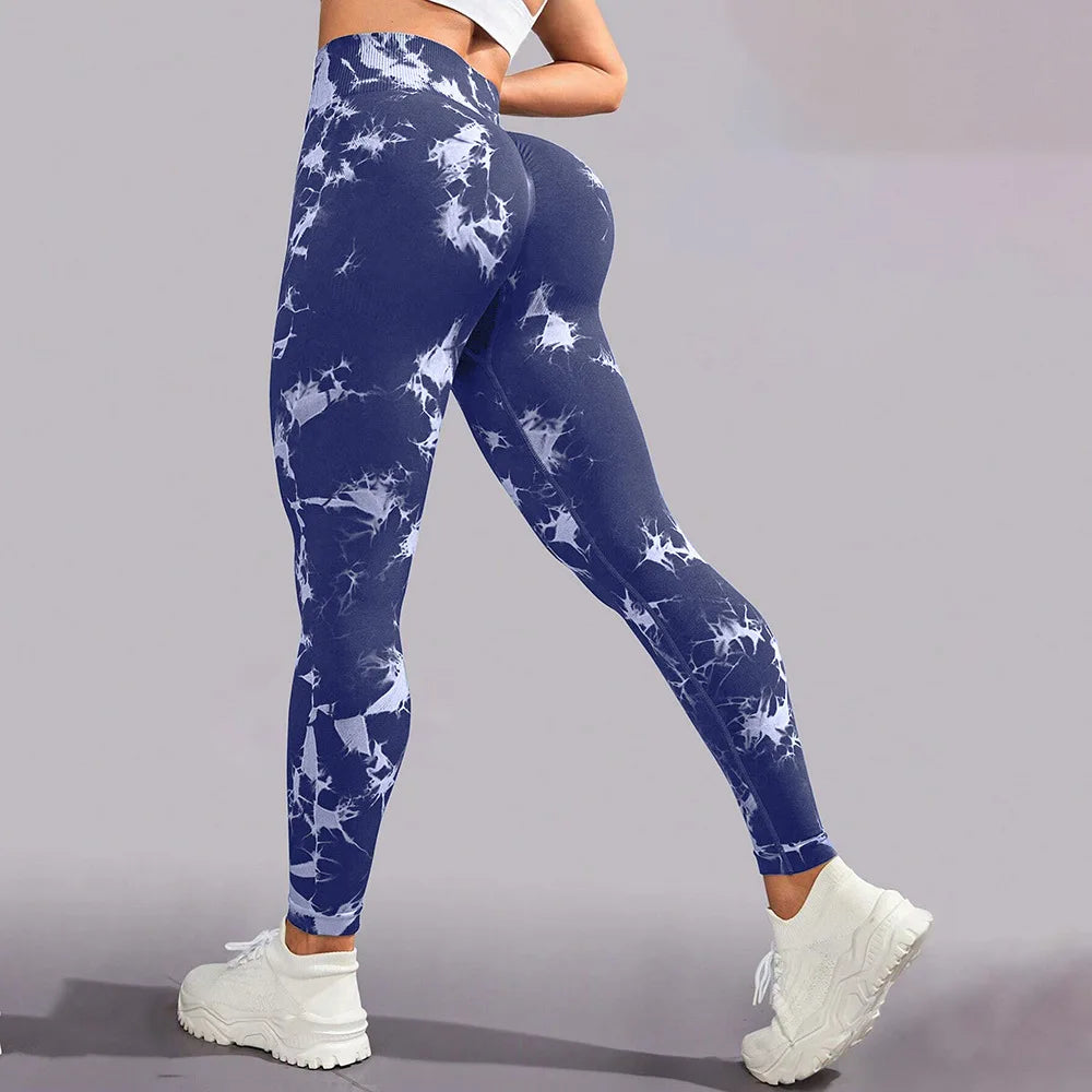 Women Tie Dyed Print Yoga Pants