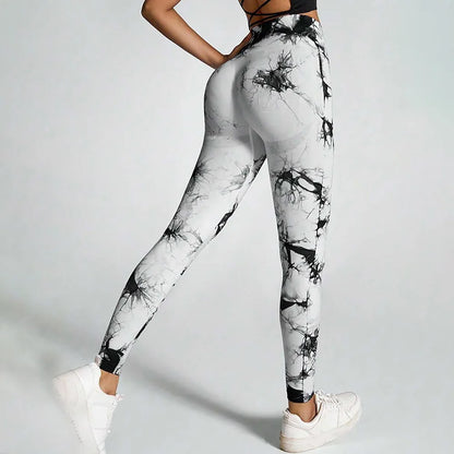 Women Tie Dyed Print Yoga Pants