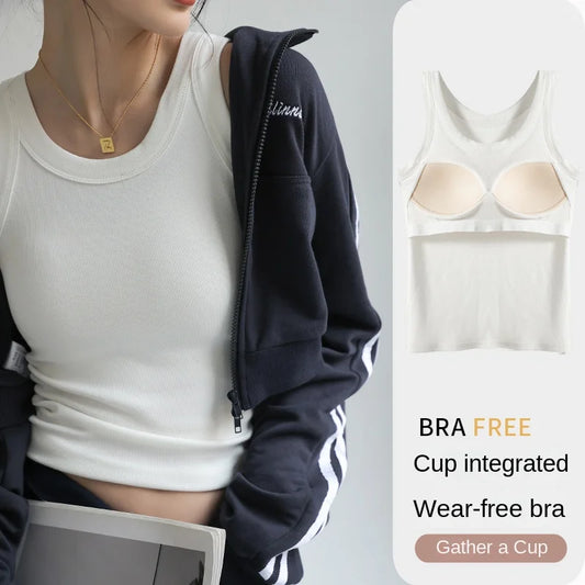 New Women Solid Round Neck Ribbed Tank Top