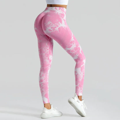 Women Tie Dyed Print Yoga Pants