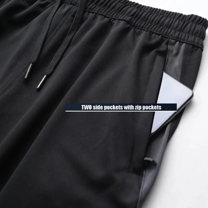 Men Sport Pants Running Pants With Zipper Pockets