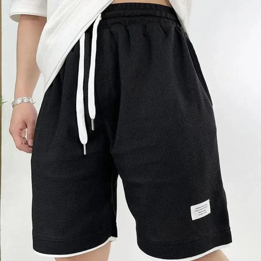 Man Short Pants Elastic Long Drawstring Shorts for Men