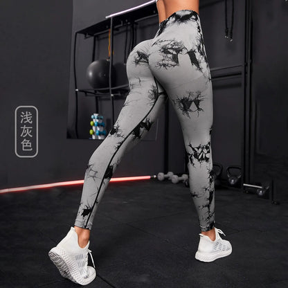 Women Tie Dyed Print Yoga Pants