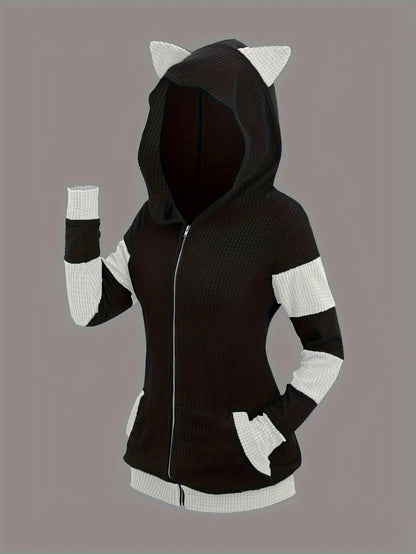 European and American fashion hoodie women's new thick cat ears
