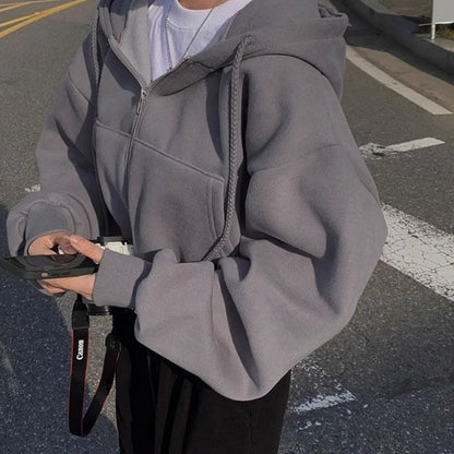 Harajuku Hood Zipper Jackets