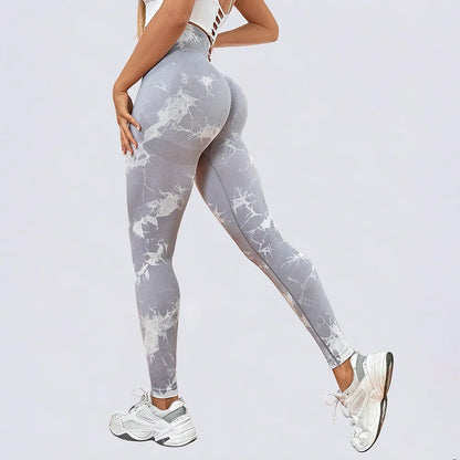 Women Tie Dyed Print Yoga Pants