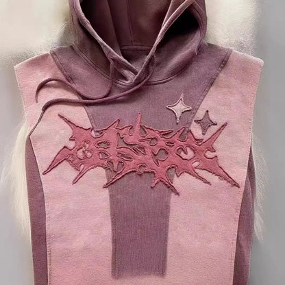 American Harajuku Street Style Star Embroidered Hoodie